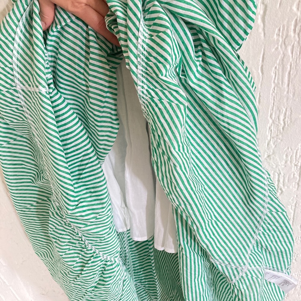 Long Tall Sally Green and White Striped Cotton Maxi Dress Size 4 Tall - Picture 10 of 11